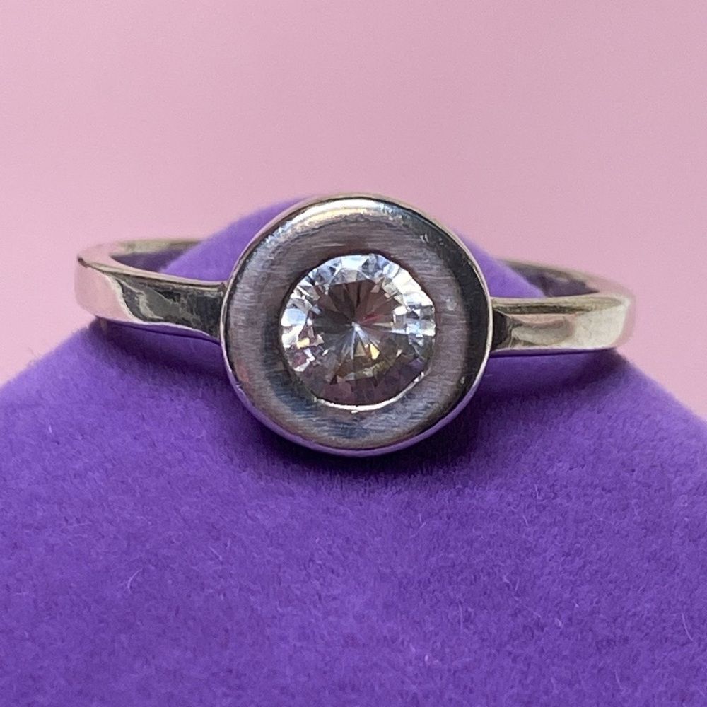 💛 Classic Sterling Silver Solitaire CZ Ring